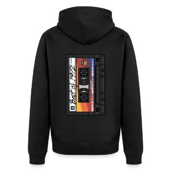 Best Of 1972 Mixtape Kassette 70er Jahre Party Mix - Unisex Premium Bio Zip Hoodie - Schwarz - Hinten - Nico (187cm)