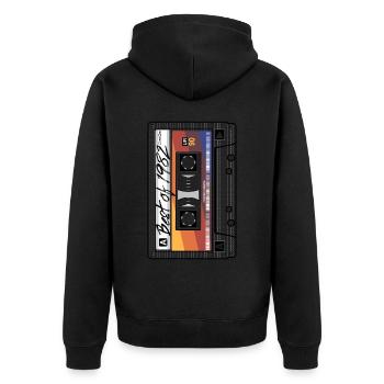Best Of 1982 Mixtape Kassette 80er Jahre Party Mix - Unisex Premium Bio Zip Hoodie - Schwarz - Hinten - Nico (187cm)