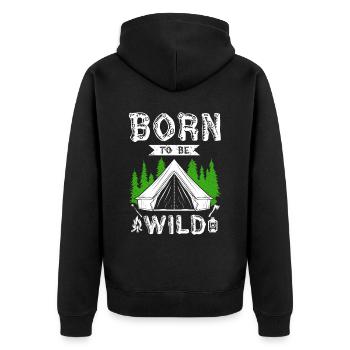 Born to be Wld - Unisex Premium Bio Zip Hoodie - Schwarz - Hinten - Nico (187cm)