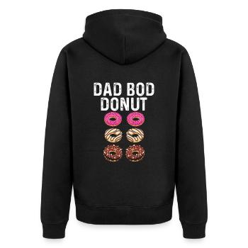 Bodybuilding - Dad Bod Donut - Unisex Premium Bio Zip Hoodie - Schwarz - Hinten - Nico (187cm)