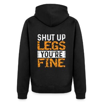Bodybuilding - Shut up Legs you re fine - Unisex Premium Bio Zip Hoodie - Schwarz - Hinten - Nico (187cm)