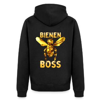 Bienenboss Imker Honig Dealer Bienenzüchter Bienen - Unisex Premium Bio Zip Hoodie - Schwarz - Hinten - Nico (187cm)