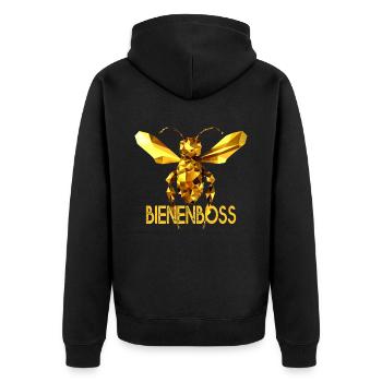 Bienenboss Imker Honig Dealer Bienenzüchter Bienen - Unisex Premium Bio Zip Hoodie - Schwarz - Hinten - Nico (187cm)