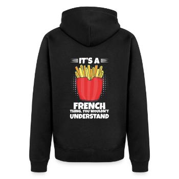 Frites amusantes Frites drôles - Veste à capuche bio Premium Unisexe - noir - Dos - Nico (187cm)