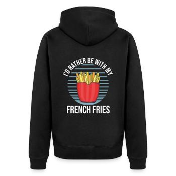 Frites amusantes Frites drôles - Veste à capuche bio Premium Unisexe - noir - Dos - Nico (187cm)
