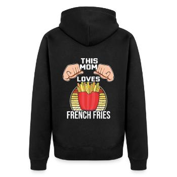Frites amusantes Frites drôles - Veste à capuche bio Premium Unisexe - noir - Dos - Nico (187cm)