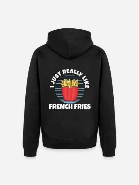 Funny Fries Funny French Fries - Unisex Premium Organic Zip Hoodie - black