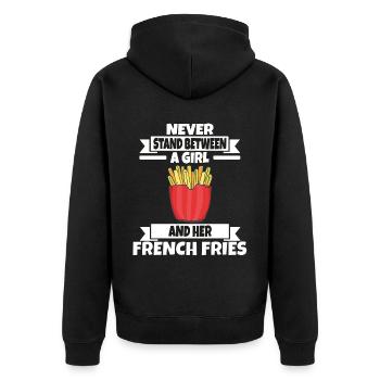 Frites amusantes Frites drôles - Veste à capuche bio Premium Unisexe - noir - Dos - Nico (187cm)