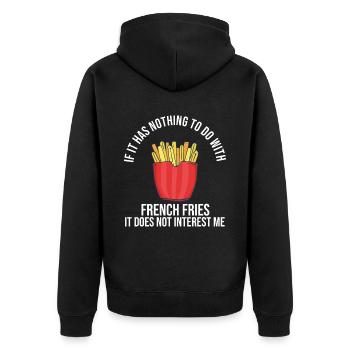 Frites amusantes Frites drôles - Veste à capuche bio Premium Unisexe - noir - Dos - Nico (187cm)