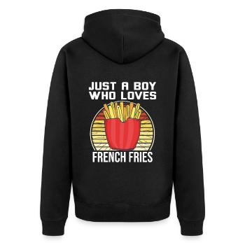 Frites amusantes Frites drôles - Veste à capuche bio Premium Unisexe - noir - Dos - Nico (187cm)
