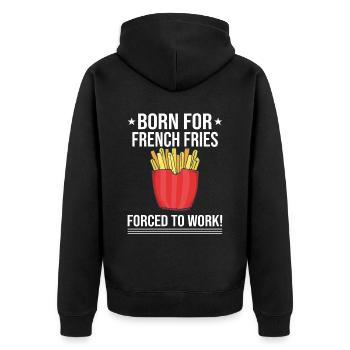 Frites amusantes Frites drôles - Veste à capuche bio Premium Unisexe - noir - Dos - Nico (187cm)