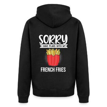 Frites amusantes Frites drôles - Veste à capuche bio Premium Unisexe - noir - Dos - Nico (187cm)