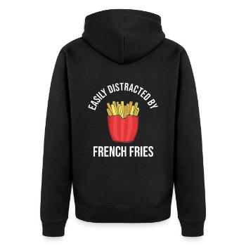 Frites amusantes Frites drôles - Veste à capuche bio Premium Unisexe - noir - Dos - Nico (187cm)