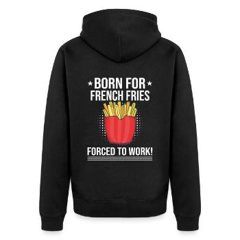 Frites amusantes Frites drôles - Veste à capuche bio Premium Unisexe - noir - Dos - Nico (187cm)