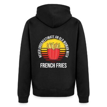 Frites amusantes Frites drôles - Veste à capuche bio Premium Unisexe - noir - Dos - Nico (187cm)