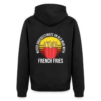 Frites amusantes Frites drôles - Veste à capuche bio Premium Unisexe - noir - Dos - Nico (187cm)