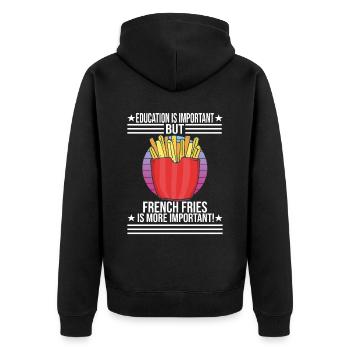 Frites amusantes Frites drôles - Veste à capuche bio Premium Unisexe - noir - Dos - Nico (187cm)