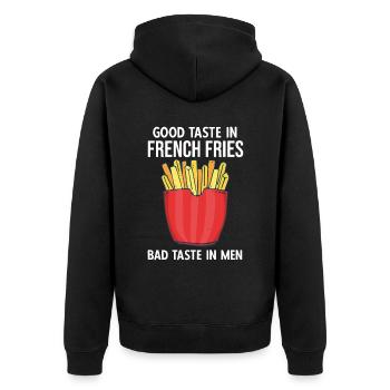 Frites amusantes Frites drôles - Veste à capuche bio Premium Unisexe - noir - Dos - Nico (187cm)