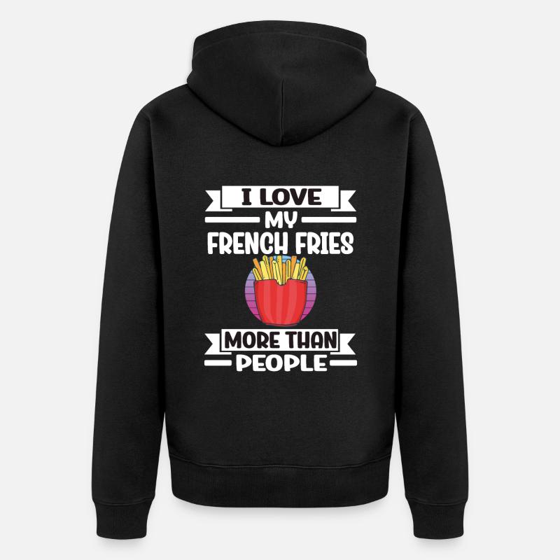 Frites amusantes Frites drôles - Veste à capuche bio Premium Unisexe - noir