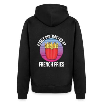Frites amusantes Frites drôles - Veste à capuche bio Premium Unisexe - noir - Dos - Nico (187cm)