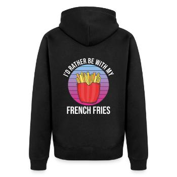 Frites amusantes Frites drôles - Veste à capuche bio Premium Unisexe - noir - Dos - Nico (187cm)