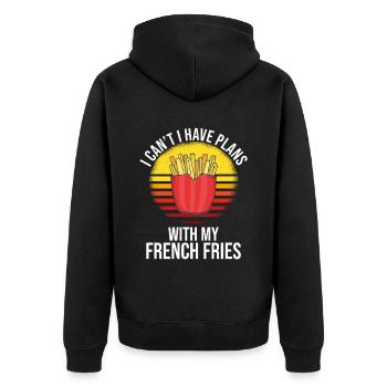 Frites amusantes Frites drôles - Veste à capuche bio Premium Unisexe - noir - Dos - Nico (187cm)