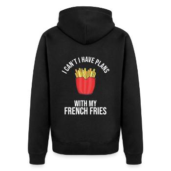 Frites amusantes Frites drôles - Veste à capuche bio Premium Unisexe - noir - Dos - Nico (187cm)