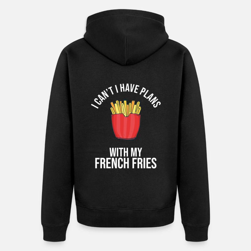Frites amusantes Frites drôles - Veste à capuche bio Premium Unisexe - noir
