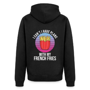 Frites amusantes Frites drôles - Veste à capuche bio Premium Unisexe - noir - Dos - Nico (187cm)