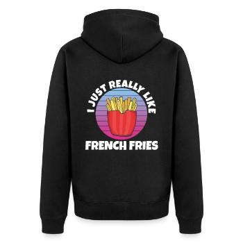 Frites amusantes Frites drôles - Veste à capuche bio Premium Unisexe - noir - Dos - Nico (187cm)