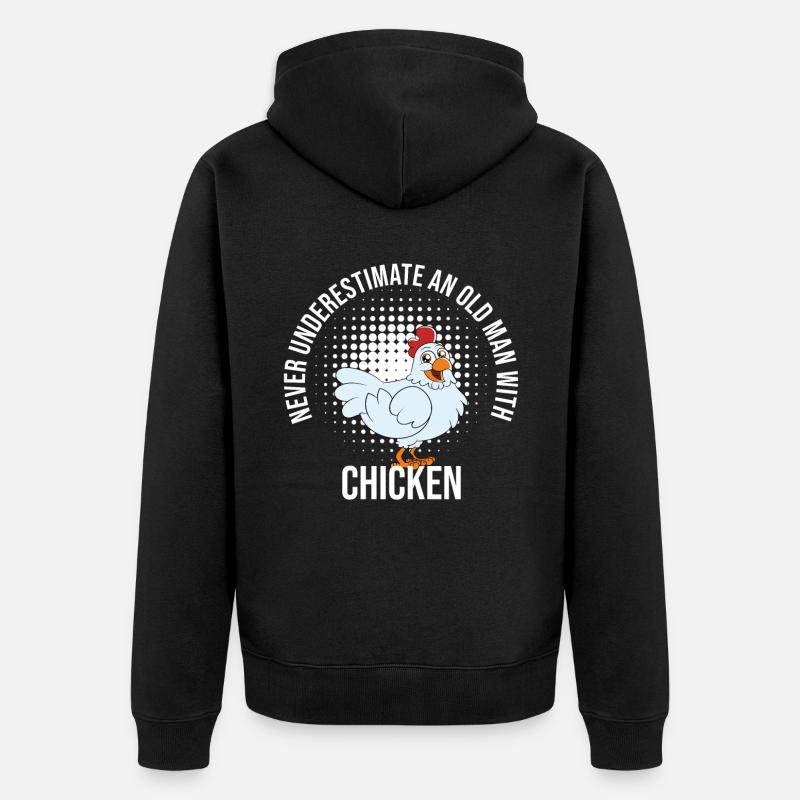 Drôle de poulet disant poulet - Veste à capuche bio Premium Unisexe - noir