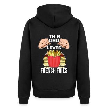 Frites amusantes Frites drôles - Veste à capuche bio Premium Unisexe - noir - Dos - Nico (187cm)