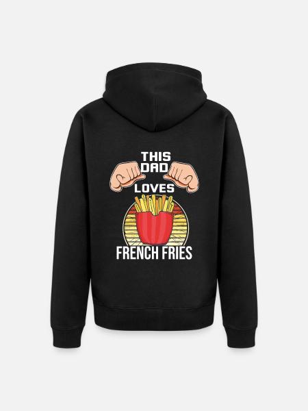 Funny Fries Funny French Fries - Unisex Premium Organic Zip Hoodie - black
