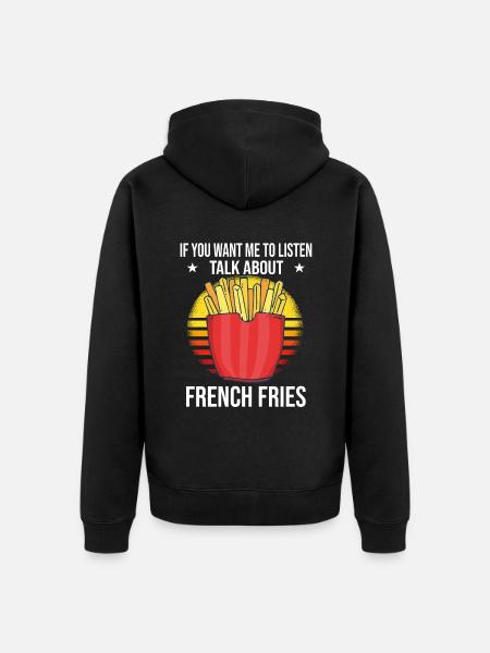 Funny Fries Funny French Fries - Unisex Premium Organic Zip Hoodie - black