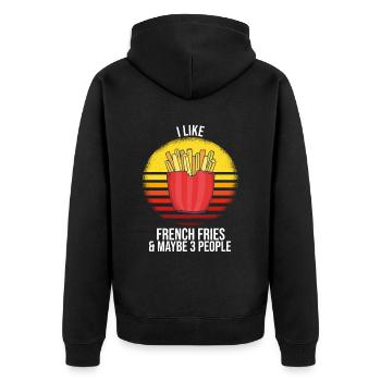 Frites amusantes Frites drôles - Veste à capuche bio Premium Unisexe - noir - Dos - Nico (187cm)