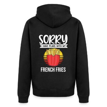 Frites amusantes Frites drôles - Veste à capuche bio Premium Unisexe - noir - Dos - Nico (187cm)