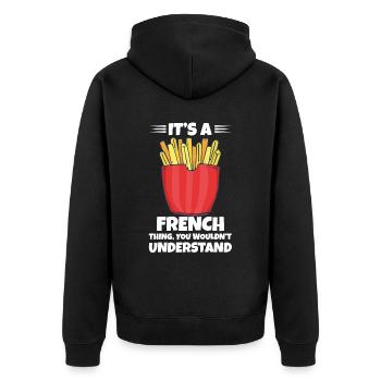 Frites amusantes Frites drôles - Veste à capuche bio Premium Unisexe - noir - Dos - Nico (187cm)