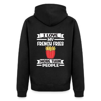 Frites amusantes Frites drôles - Veste à capuche bio Premium Unisexe - noir - Dos - Nico (187cm)