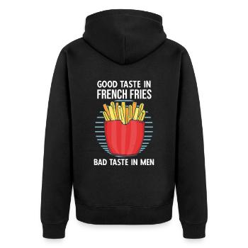 Frites amusantes Frites drôles - Veste à capuche bio Premium Unisexe - noir - Dos - Nico (187cm)