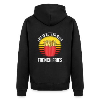 Frites amusantes Frites drôles - Veste à capuche bio Premium Unisexe - noir - Dos - Nico (187cm)