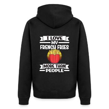 Frites amusantes Frites drôles - Veste à capuche bio Premium Unisexe - noir - Dos - Nico (187cm)
