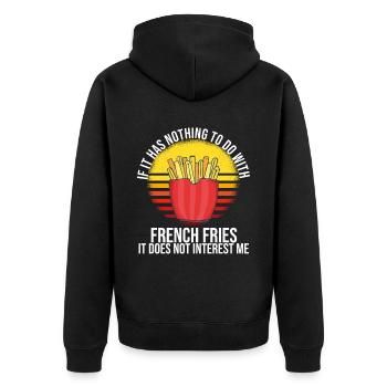 Frites amusantes Frites drôles - Veste à capuche bio Premium Unisexe - noir - Dos - Nico (187cm)