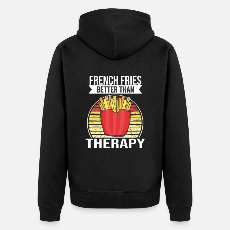 Frites amusantes Frites drôles - Veste à capuche bio Premium Unisexe - noir