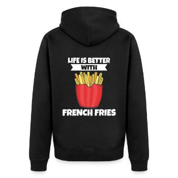 Frites amusantes Frites drôles - Veste à capuche bio Premium Unisexe - noir - Dos - Nico (187cm)