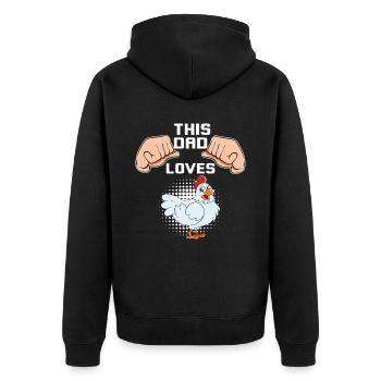 Lustiger Hühner Spruch Huhn - Unisex Premium Bio Zip Hoodie - Schwarz - Hinten - Nico (187cm)