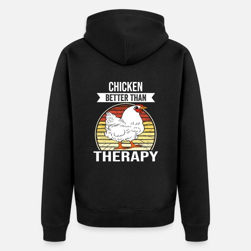 Drôle de poulet disant poulet - Veste à capuche bio Premium Unisexe - noir