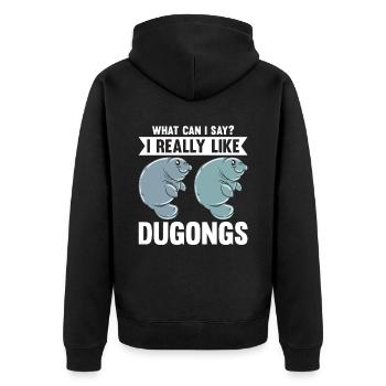 Dugong Manatees Manatee - Unisex Premium Organic Zip Hoodie - black - Back - Nico (187cm)