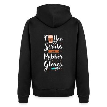 Lustige Krankenschwester Geschenke - Unisex Premium Bio Zip Hoodie - Schwarz - Hinten - Nico (187cm)