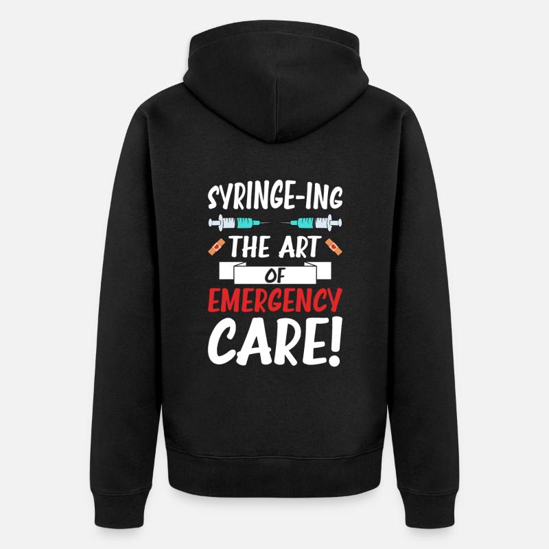 Lustige Krankenschwester Geschenke - Unisex Premium Bio Zip Hoodie - Schwarz