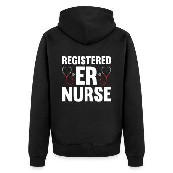 Lustige Krankenschwester Geschenke - Unisex Premium Bio Zip Hoodie - Schwarz - Hinten - Nico (187cm)